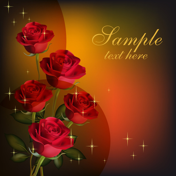 Valentine's day card. Beauty red roses - Vector, Image