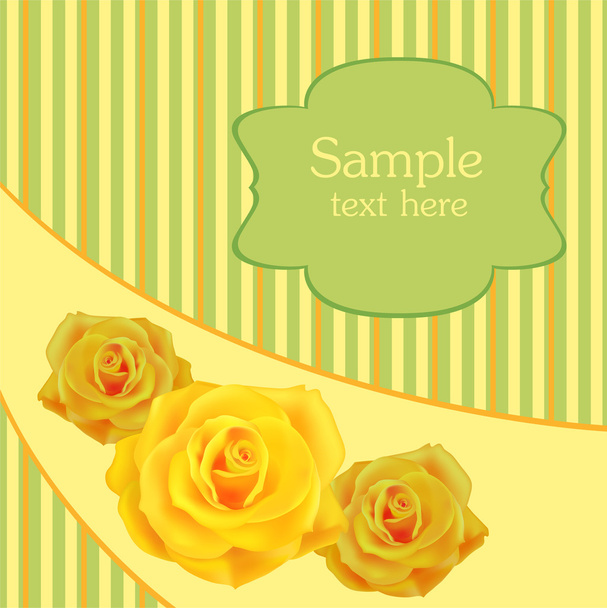 Yellow roses background, vector design - Vector, Image