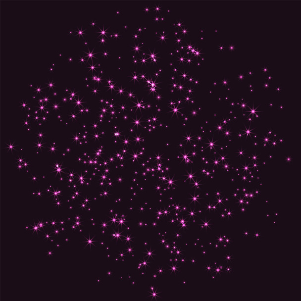 Pink scattered chaotically confetti stars - Vector, Image