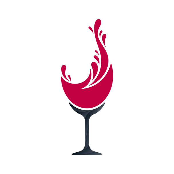 Wine glass and splashing symbol design. Concept design on white background. Vector illustration. - Vector, Image