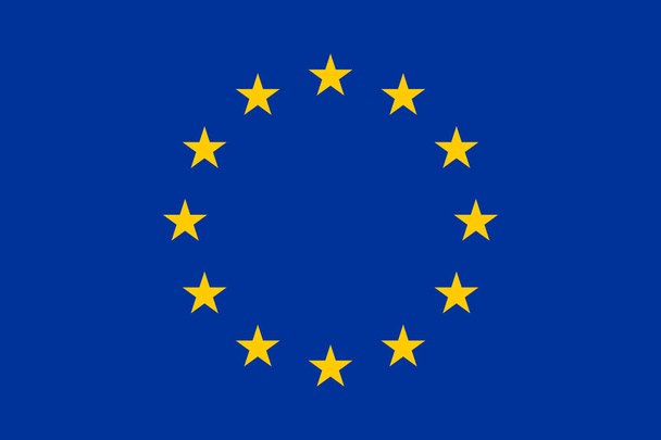 Desenho da bandeira. Bandeira da União Europeia no fundo branco, layout plano isolado para seus projetos. Ilustração vetorial
. - Vetor, Imagem