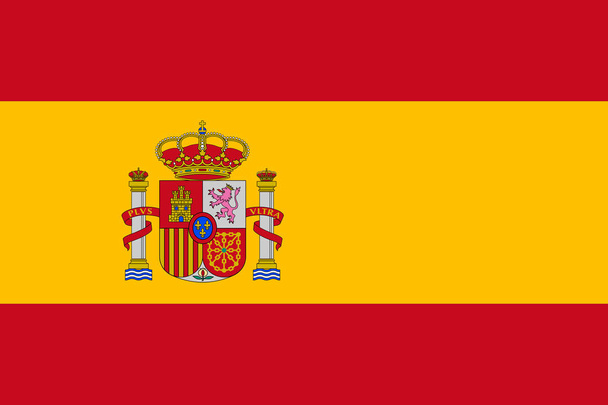 Σημαία του σχεδιασμού. Ισπανική σημαία σε λευκό φόντο, απομονωμένες επίπεδη διάταξη για τα σχέδιά σας. Εικονογράφηση διάνυσμα. - Διάνυσμα, εικόνα