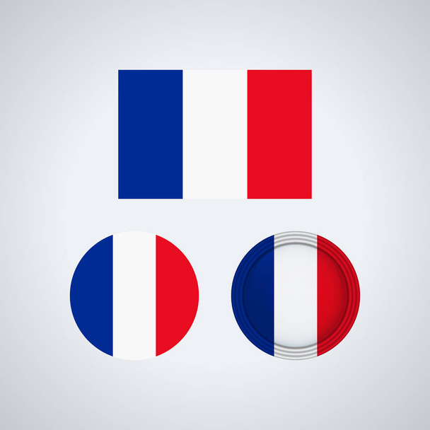 Vlag ontwerpen. Setg van de Franse vlag. Geïsoleerde sjabloon voor uw ontwerpen. Vectorillustratie. - Vector, afbeelding
