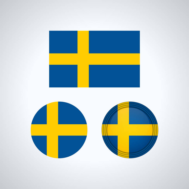 Vlag ontwerpen. Zweedse vlag is ingesteld. Geïsoleerde sjabloon voor uw ontwerpen. Vectorillustratie. - Vector, afbeelding