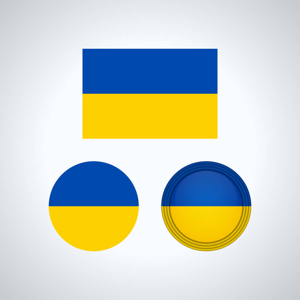 Flag design. Ukrainian flag set. Isolated template for your designs. Vector illustration. - Vector, Image