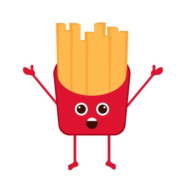 Isolated happy french fries emote - Вектор,изображение