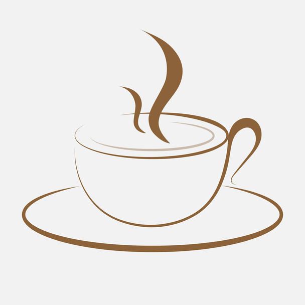 kahve shop.coffee logosu beyaz background.vector logo tasarımı üzerinde izole için kahve sihouette logo - Vektör, Görsel