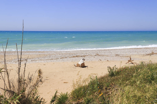 Scenic view of Sicilian beach with sea, Italy - Fotó, kép