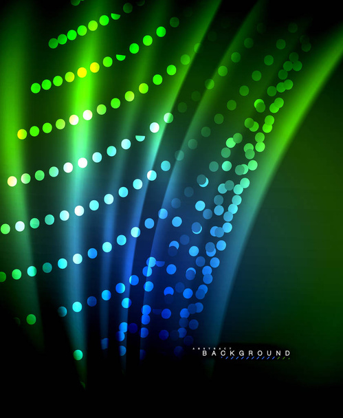 Neonové svítící techno linky, hi-tech futuristické abstraktní pozadí šablony s hranatých tvarů - Vektor, obrázek
