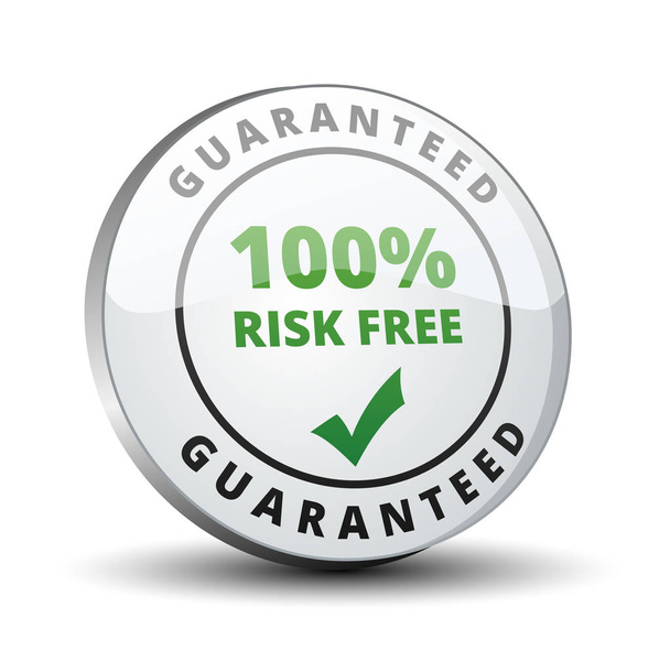 100% risk free satisfaction guaranteed sign, vector, illustration      - Vector, Image