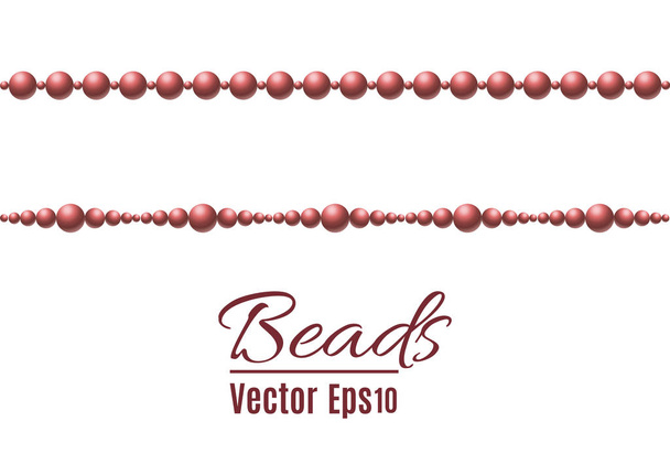 Belle perline multicolori. Le perle di corda sono realistiche. Illustrazione decorativa element.vector
 - Vettoriali, immagini