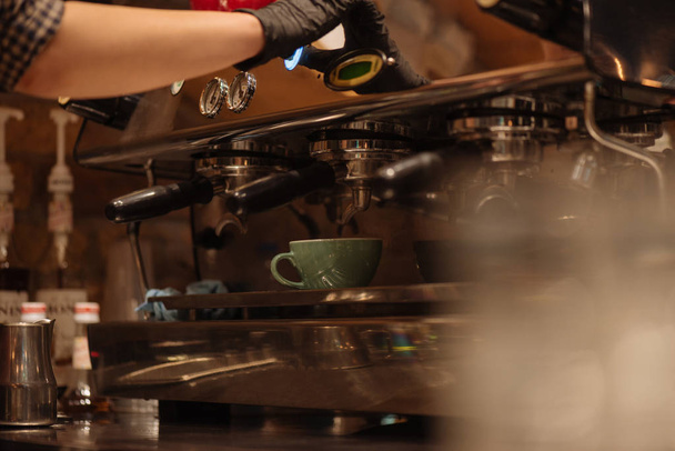 Eszpresszó kávéfőző gép Shop kávézó - Fotó, kép