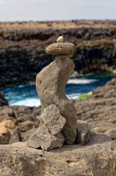 Composición de piedras en el seacosat de Sal, Cabo Verde
. - Foto, Imagen