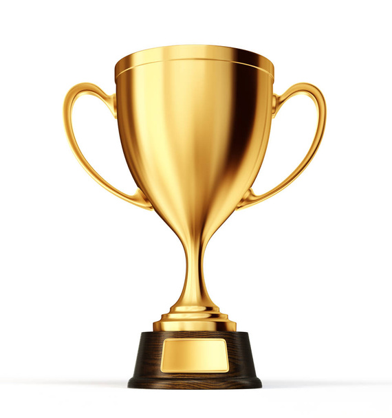 golden winner cup isolated on white background  - Φωτογραφία, εικόνα