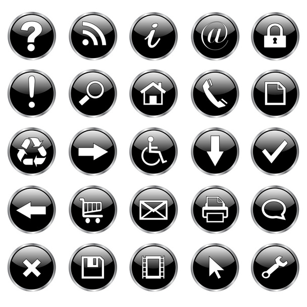 Set of 25 web icons, buttons - Vektor, kép