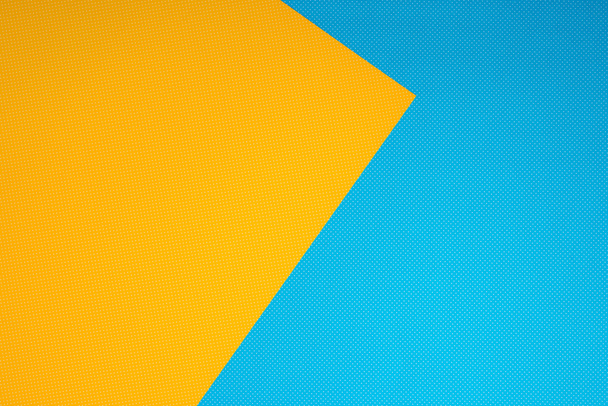 vue de dessus de la surface bleue et jaune avec minuscule motif à pois blancs pour l'arrière-plan
 - Photo, image