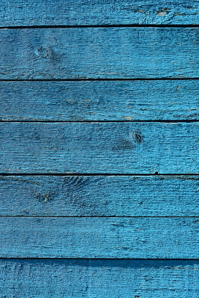 Blue Colored Painted Old Shabby Wooden boards Background - Foto, Imagen