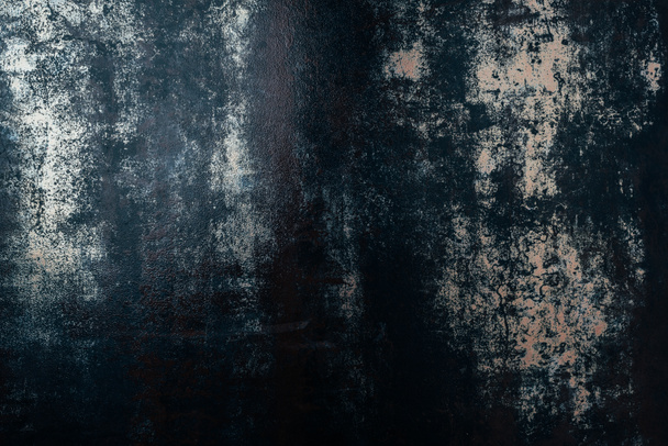 背景の汚れた青い金属テンプレートのトップ ビュー - 写真・画像