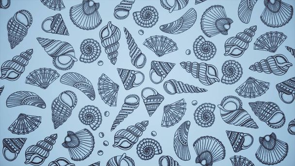 Fondo de conchas pintadas. Hermosa animación marina de conchas pintadas
 - Foto, Imagen