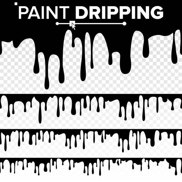 Paint Dripping Liquid Vector. Abstract Current Paint, Stains. Chocolate, Syrup Leaking. Isolated Illustration - Vector, Image