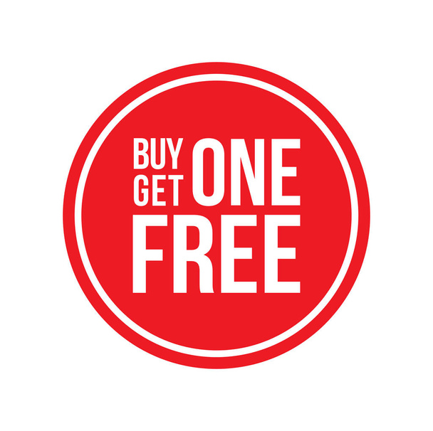 Red Shop Vector Sign For A Buy One Obtener uno libre de liquidación
 - Vector, imagen