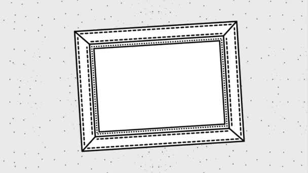 grunge stijl frame vierkante zig zag lijnen - Video