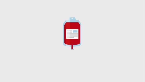 Tropfende Blutbeutel-Spendenaktion - Filmmaterial, Video