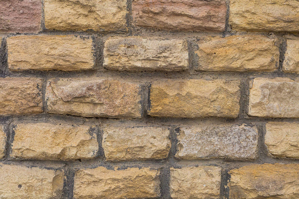old stone background limestone masonry uneven weathered block traditional building material light pattern - Valokuva, kuva