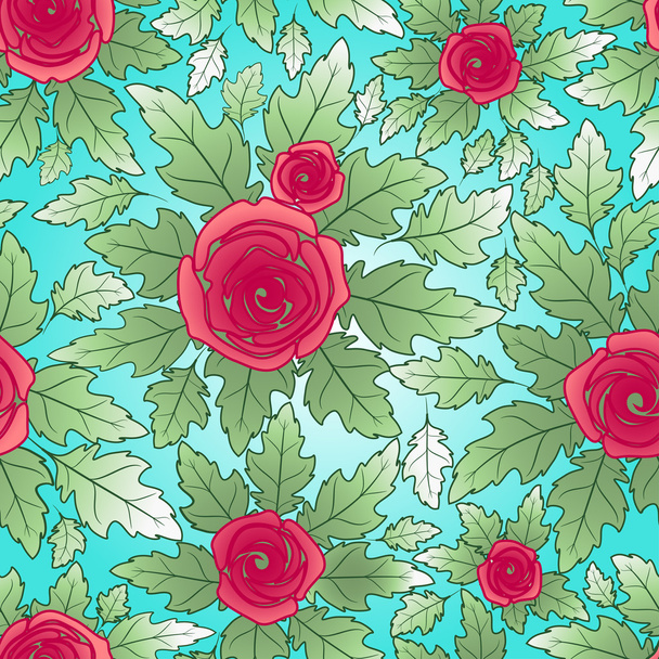 Seamless pattern with rose flowers - Vetor, Imagem