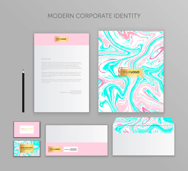 Corporate identity business set. Modern stationery template design. Documentation for business. - Вектор, зображення