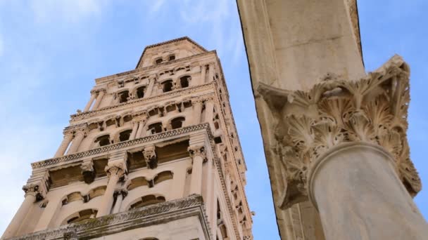 Kathedrale des Heiligen Domnius mit Glockenturm in Split, Kroatien - Filmmaterial, Video