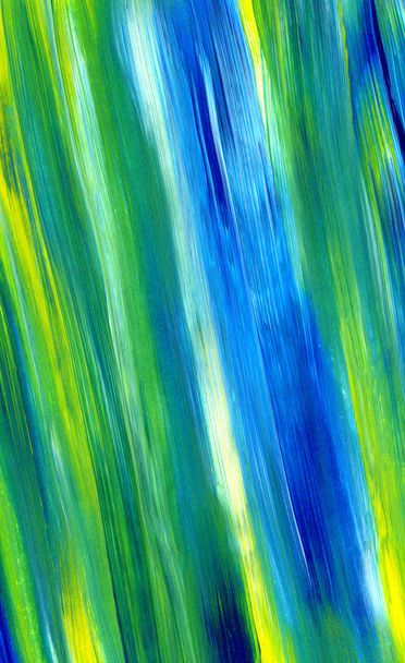 Peinture acrylique abstraite aux couleurs mélangées de vert, bleu, jaune. Pour une utilisation comme fond, texture, élément de conception
.  - Photo, image