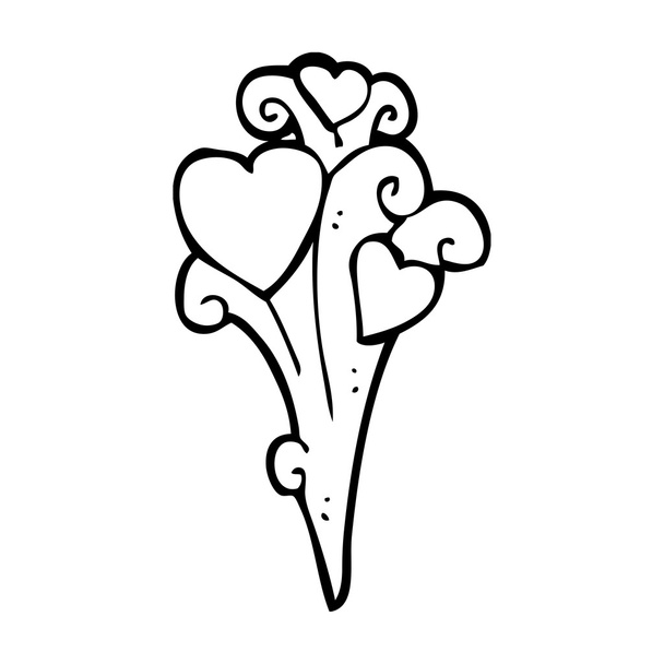 Valentine coração redemoinho elemento de design
 - Vetor, Imagem