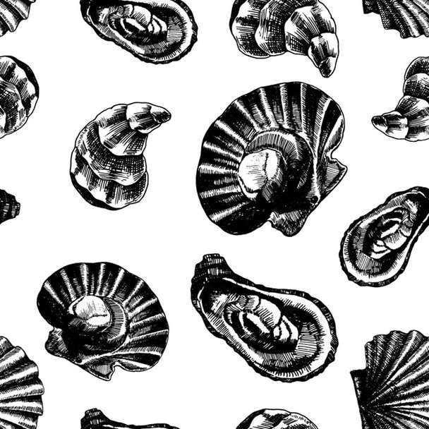 Seamless pattern with marine inhabitants. Marine wallpapers. Vector - Vetor, Imagem