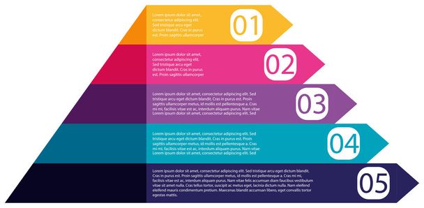 Kolorowe piramidy infografiki schemat ilustracja - Wektor, obraz