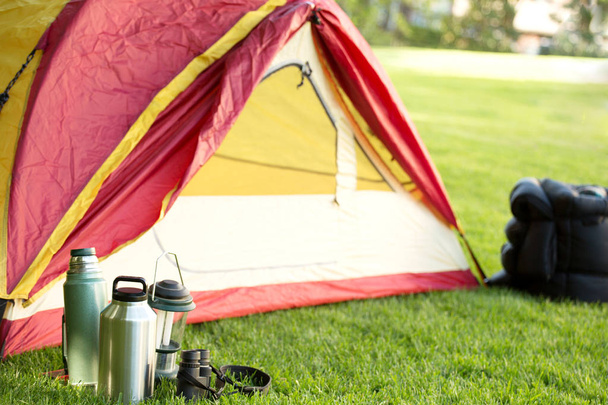 Camping backgrounds with copy space. - Foto, Imagem