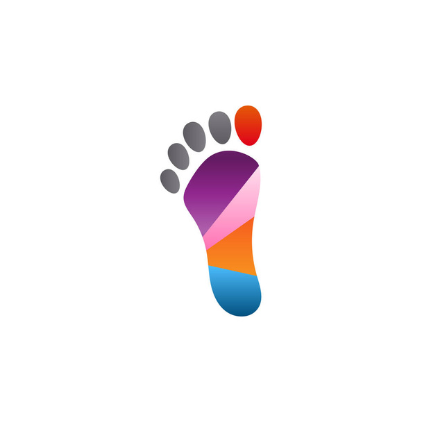 Colorful abstract foot palm icon template vector eps10 - Vector, Image