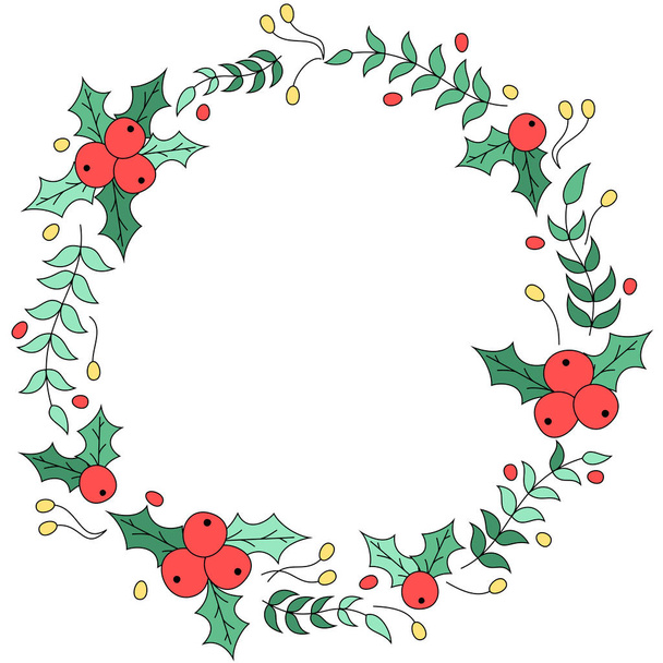 Χριστουγεννιάτικη διακόσμηση floral στεφάνι - Φωτογραφία, εικόνα