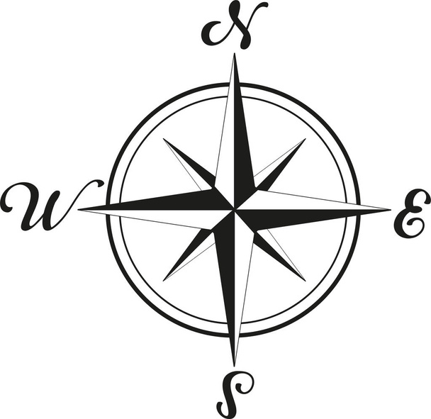 Compass illustration graphic on white - Photo, Image