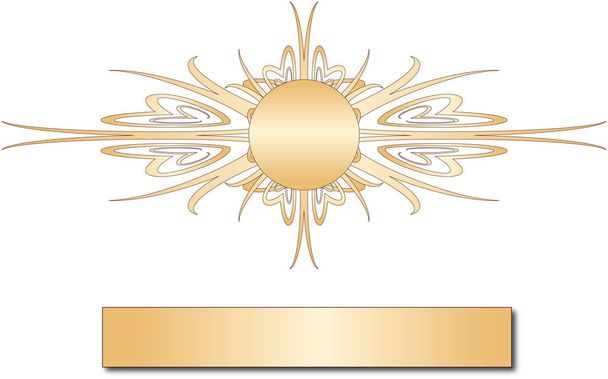 Placa de oro diseño adornado con banner para texto - Foto, imagen