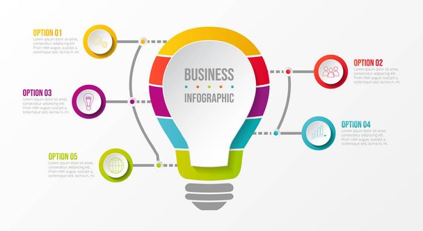 Business idea - colourful infographic with icons. Vector. - Vector, Image