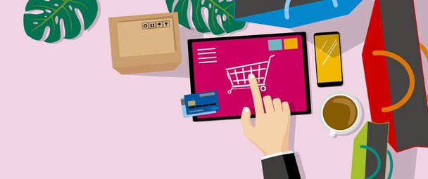 Online shopping vector illustration - Vector, Image