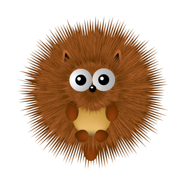 Hedgehog marrom bonito engraçado
 - Vetor, Imagem