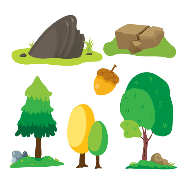 tree vector collection design, nature vector collection design - Vector, Image