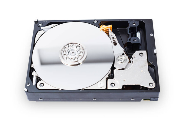 εσωτερικό σκληρό δίσκο μονάδα δίσκου αποθήκευσης υπολογιστή studio σε λευκό φόντο - Φωτογραφία, εικόνα