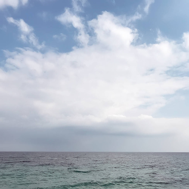 Natural seascape background with blue sky - Zdjęcie, obraz