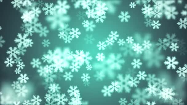 random floating snowflake animation background New quality shape universal motion dynamic animated colorful joyful holiday music video footage - Footage, Video
