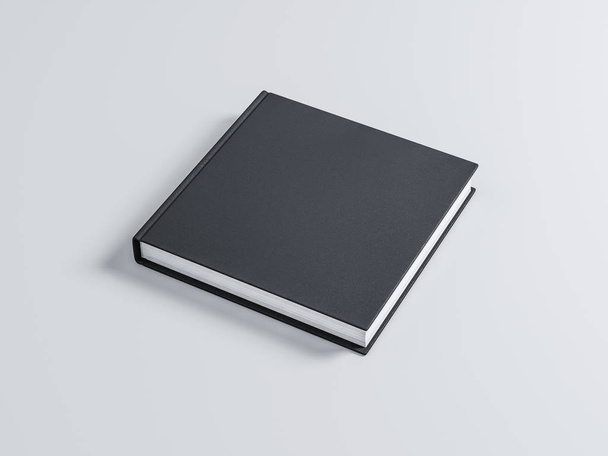 Black square Book Mockup with textured cover - Fotoğraf, Görsel