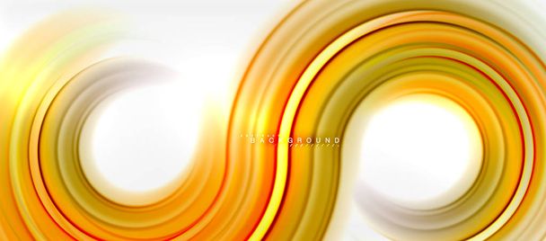 Regenboog vloeistof kleur lijn abstracte achtergrond - swirl en cirkels, twisted vloeibare kleuren ontwerp, kleurrijke marmer of kunststof golvende textuur achtergrond, veelkleurige sjabloon voor bedrijfs- of technologie - Vector, afbeelding