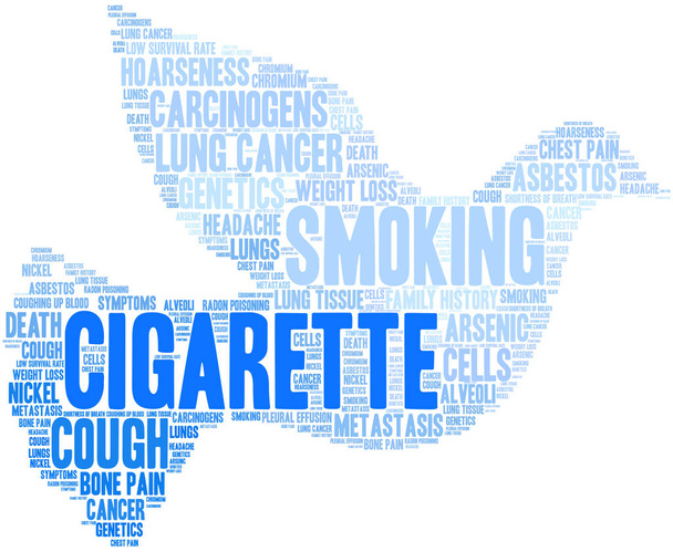 Σύννεφο λέξεων τσιγάρων σε λευκό φόντο.  - Διάνυσμα, εικόνα